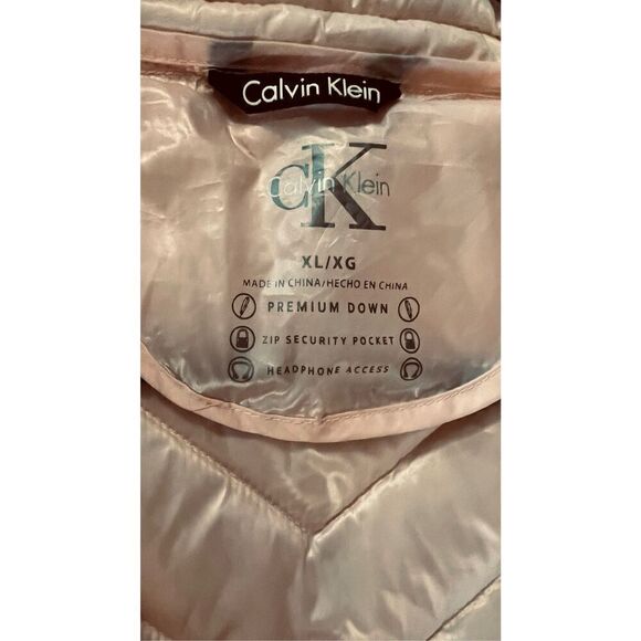 Calvin Klein Premium Down Puffer Zip Up Vest SZ XL Pink - Picture 3 of 10